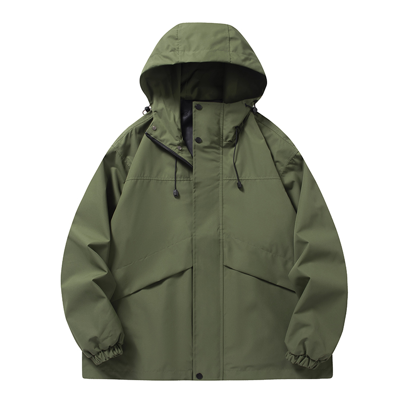 户外单层防风冲锋单衣连帽休闲冲锋衣运动夹克登山服