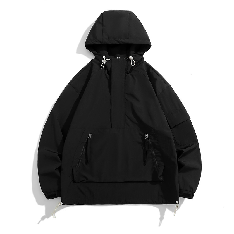 新品潮牌飞行服夹克男装上衣新款时尚爆款连帽外套男春秋薄款套头外穿长袖情侣宽松卫衣