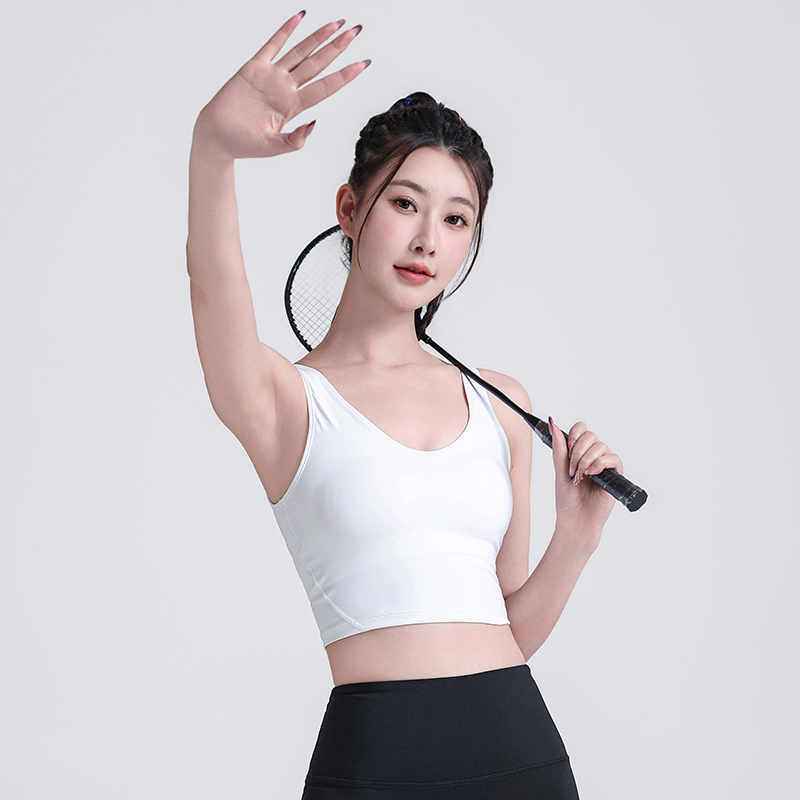 速干弹力美背上衣新款高弹运动内衣女士背心式高强度防震聚拢健身瑜伽文胸女生跑步服