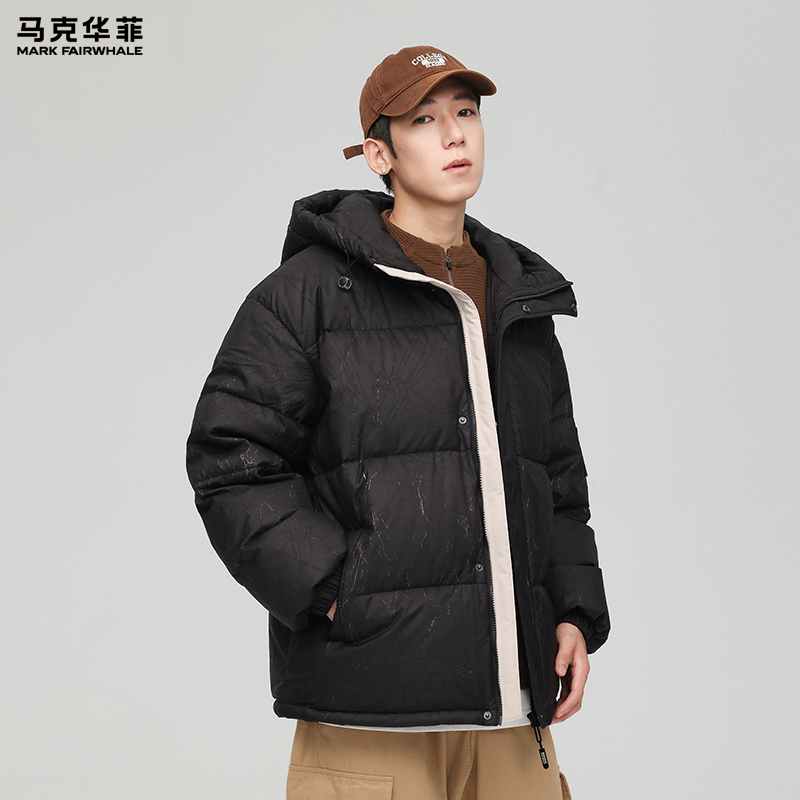 马克华菲2026年新款保暖防风防寒做旧款羽绒服柔软舒适立领男女同款情侣百搭外套