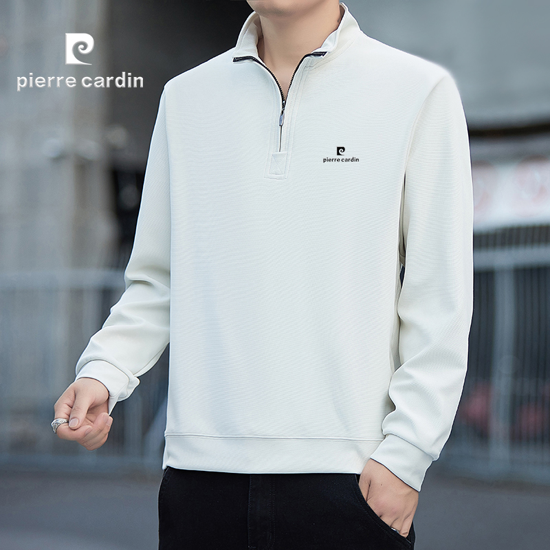 皮尔卡丹品牌高品质男士卫衣套头春秋季商务立领新款运动卫衣打底衫（不可退换）